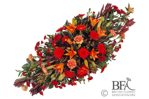 Fiery Vibrant Mixed Double End Coffin Top